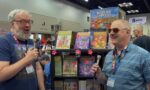 Photograph of AARG's Nathan interviewing Chaosium's Jeff Richard